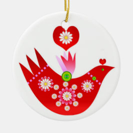 Mod Scandi Holiday Bird Ornament
