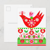 Mod Scandi Holiday Bird Postkarte (Vorne/Hinten)