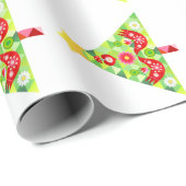 Mod Scandi Holiday Bird Wrapping Paper Geschenkpapier (Rolleneckpunkt)
