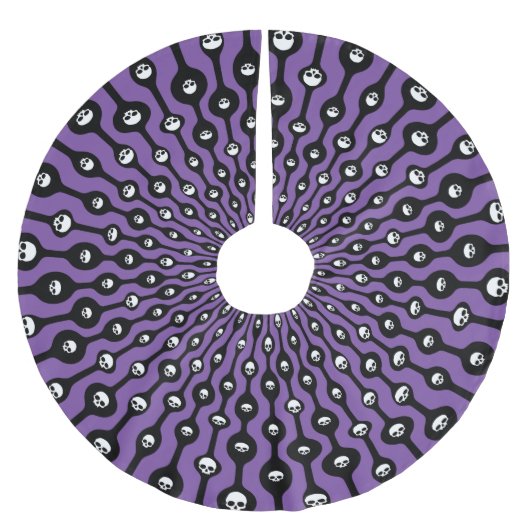 Mod-Schädel-Tropfen Polyester Weihnachtsbaumdecke (Vorderseite)