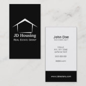 Mod Schwarz-weiß Classy Real Anwesen Visitenkarten Visitenkarte (Vorne/Hinten)