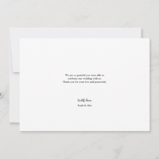 Mod Schwarz-weiß Script Wedding Danke (Rückseite)