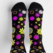 Mod schwarzes Blumenmuster Socken (Oben)