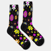 Mod schwarzes Blumenmuster Socken (Rechts)