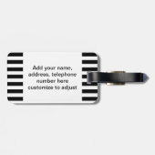 Mod-Schwarzweiss-Streifen-Muster Gepäckanhänger (Rückseite horizontal)