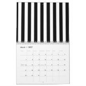Mod-Schwarzweiss-Streifen-Muster Kalender (Mär 2027)