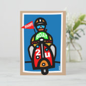 Mod Scooter Geburtstagskarte Karte (Stehend Vorderseite)