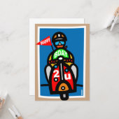 Mod Scooter Geburtstagskarte Karte (Vorderseite/Rückseite Beispiel)