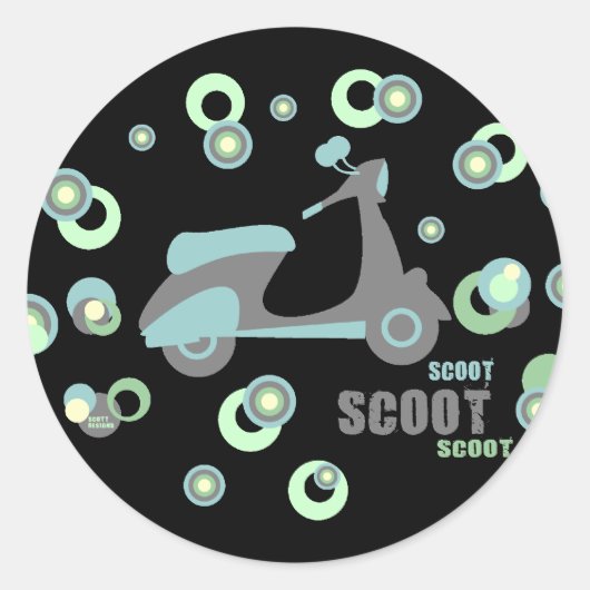 Mod Scooter-Sticker Runder Aufkleber (Vorderseite)