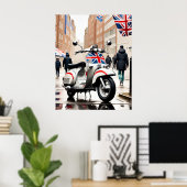 Mod Scooter, Union Jack, Brighton, Parka Poster (Heimbüro)