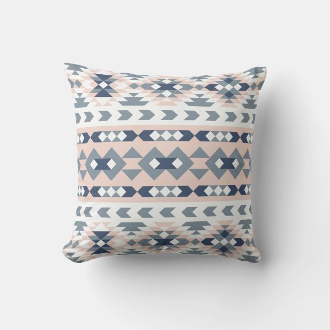 Mod Southwest Geometric Navy Blush Kissen (Vorderseite)