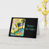 Mod Spaß in der Sonne auf einem Bild aus der Mitte Karte (Gelbe Blume)