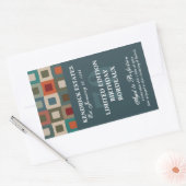 Mod Squares Birthday Wine - Blau (750 ml) Rechteckiger Aufkleber (Umschlag)