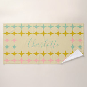 Mod Stars aus der Mitte des Jahrhunderts   Vintage Badehandtuch