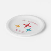 Mod Stars, Moderner Retro-Urlaub in der Mitte des  Pappteller (Schrägansicht)