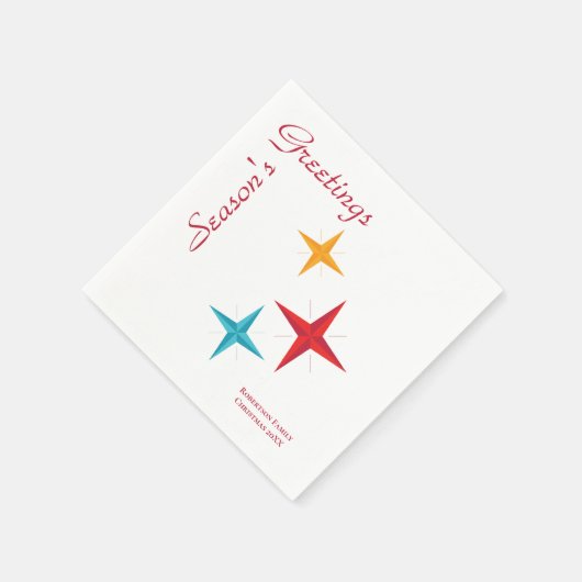 Mod Stars, Moderner Retro-Urlaub in der Mitte des Serviette (Ecke)