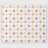 Mod Stars Weihnachten, Retro Mitte des Jahrhundert Geschenkpapier (Flach)