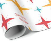 Mod Stars Weihnachten, Retro Mitte des Jahrhundert Geschenkpapier (Rolleneckpunkt)