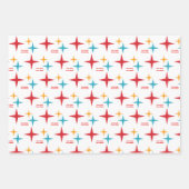 Mod Stars Weihnachten, Retro Mitte des Jahrhundert Geschenkpapier Set (Vorderseite 3)