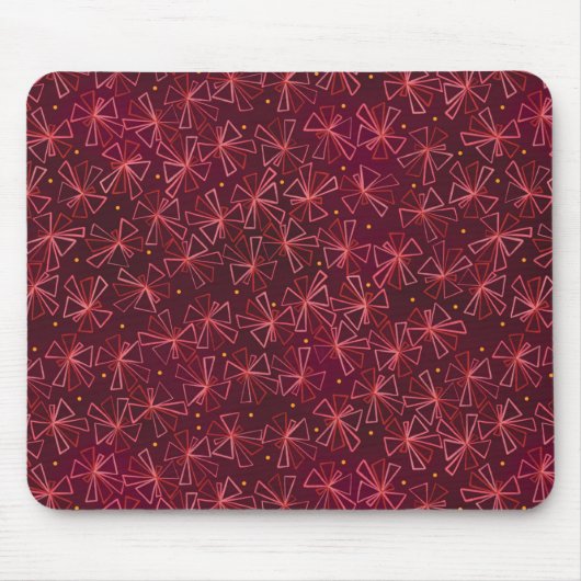 Mod Sternexplosion Maroon und Pink Mouse Pad Mousepad (Vorne)