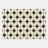 Mod-Sternexplosionen des Atomalters in Creme und B Geschenkpapier Set (Vorderseite 3)