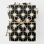 Mod-Sternexplosionen des Atomalters in Creme und B Geschenkpapier Set (Beispiel)