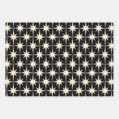 Mod-Sternexplosionen des Atomalters in Creme und B Geschenkpapier Set (Vorderseite)