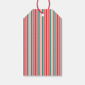 Mod Stripe Merry Alles Rot & Grün Geschenkmarke Geschenkanhänger (Rückseite)
