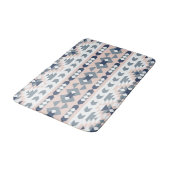 Mod-Südwestgeometrische Marine erröten Badematte (Schrägansicht)