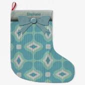 Mod Sweater Pattern der 1960er-Jahre - Matted Aqua Großer Weihnachtsstrumpf (Vorderseite)