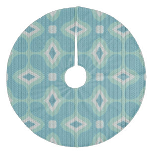 Mod Sweater Pattern der 1960er Jahre - Mute Aqua u Fleece Weihnachtsbaumdecke