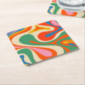 Mod Swirl Retro Trippy Abstraktes Muster Rechteckiger Pappuntersetzer (angewinkelt)