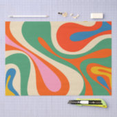 Mod Swirl Retro Trippy Abstraktes Muster Seidenpapier (Handwerk)