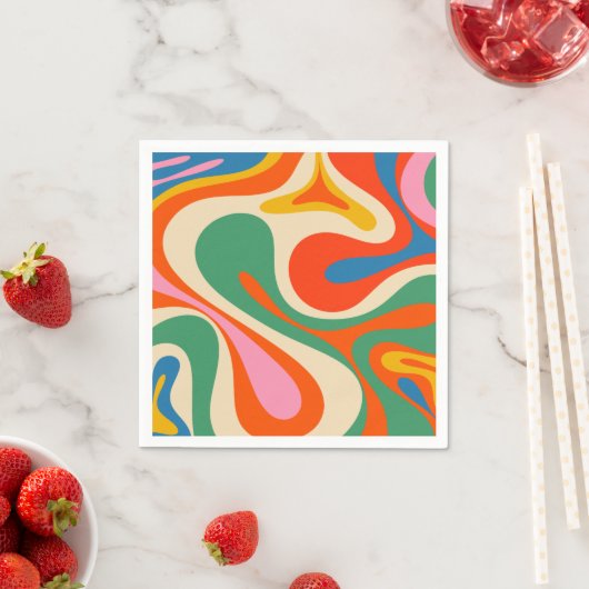 Mod Swirl Retro Trippy Abstraktes Muster Serviette (Beispiel)