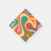 Mod Swirl Retro Trippy Abstraktes Muster Serviette (Ecke)