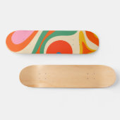 Mod Swirl Retro Trippy Abstraktes Muster Skateboard (Horizontal)