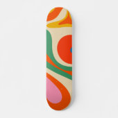 Mod Swirl Retro Trippy Abstraktes Muster Skateboard (Vorne)