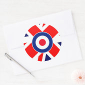 Mod Target auf der britischen Flagge Runder Aufkleber (Umschlag)