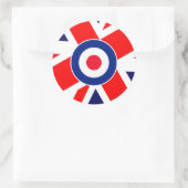 Mod Target auf der britischen Flagge Runder Aufkleber (Tasche)