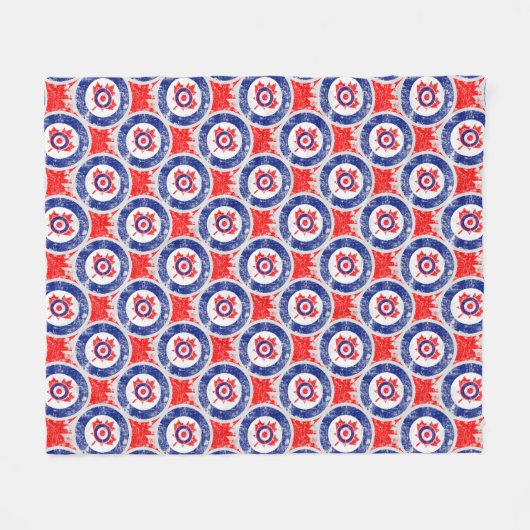 Mod Target Mod Ahornblatt Zielgrunge Roundel Fleecedecke (Vorderseite (Horizontal))