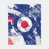 Mod Target Mod Australia Ziel Grunge Roundel Fleecedecke (Vorderseite)