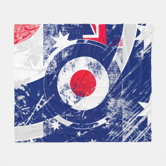 Mod Target Mod Australia Ziel Grunge Roundel Fleecedecke (Vorderseite (Horizontal))