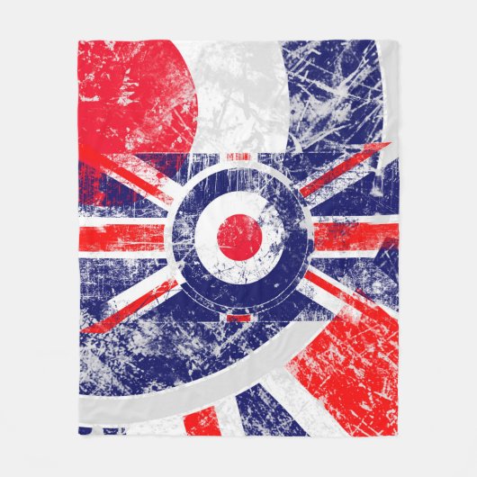 Mod Target Mod UK Target Grunge Roundel Fleecedecke (Vorderseite)
