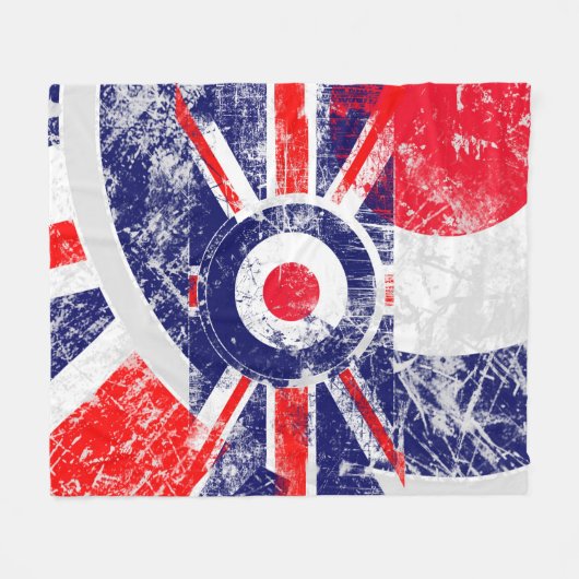 Mod Target Mod UK Target Grunge Roundel Fleecedecke (Vorderseite (Horizontal))