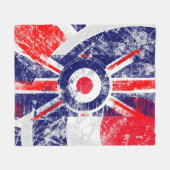 Mod Target Mod UK Target Grunge Roundel Fleecedecke (Vorderseite (Horizontal))
