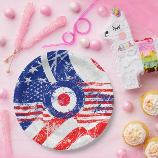 Mod Target Mod US Target Grunge Roundel Pappteller (Party)