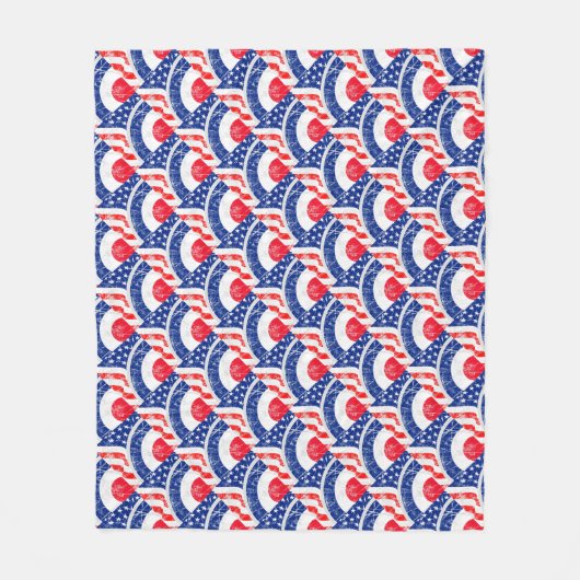 Mod Target Mod USA Target Grunge Roundel Fleecedecke (Vorderseite)