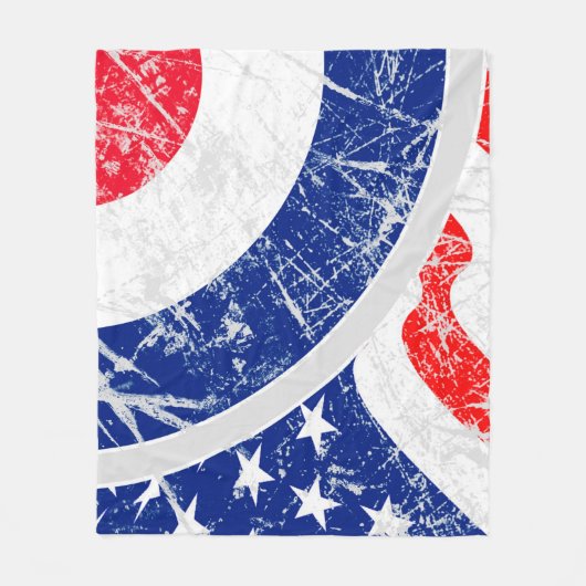 Mod Target Mod USA Target Grunge Roundel Fleecedecke (Vorderseite)