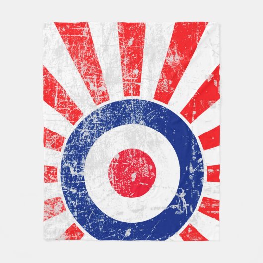 Mod Target Mod USA Target Grunge Roundel Fleecedecke (Vorderseite)