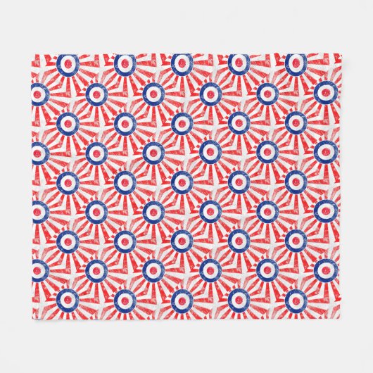 Mod Target Mod USA Target Grunge Roundel Fleecedecke (Vorderseite (Horizontal))